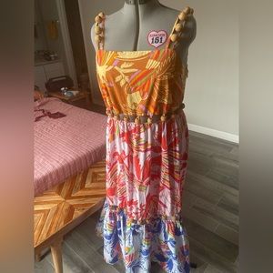 FARM Rio Mixed Color Bird Dress L